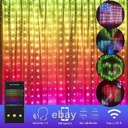 EAMBRITE Fairy Curtain Lights Color Changing, 400 LED RGB Window Curtain Lights