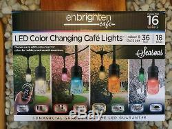 Enbrighten Seasons LED Warm Color Changing Café String Lights Indoor Outside NEW
