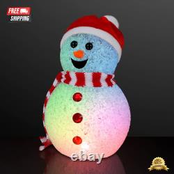 Festive Glow Color Changing LED Snowman Christmas Decoration by Flashing Light