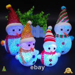 Festive Glow Color Changing LED Snowman Christmas Decoration by Flashing Light