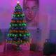 Fiber Optic Christmas Tree Multi Colored Green Color Changing Flashing Pre Lit