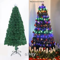 Fiber Optic Christmas Tree Multi Colored Green Color Changing Flashing PRE LIT