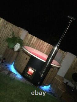 Fiberglass deluxe hot tub 316ANSI wood fired heater jacuzzi LED