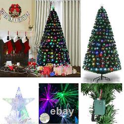 Fibre Optic Christmas Tree Xmas Green Color Changing Pre Lit With Star LED Light