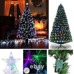 Fibre Optic Christmas Tree Xmas Green Color Changing Pre Lit With Star LED Light