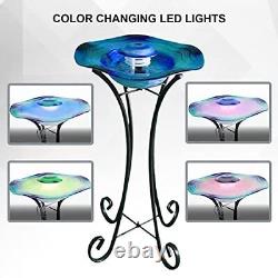 Floor Mist Fountain with 12 Color Changing LED lights and Inline Control, 27