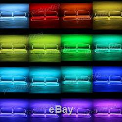 For 05-07 Ford F-250 Multi-Color Changing Shift LED RGB Headlight Halo Ring Set