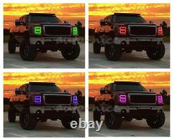 For 2007-2013 GMC Sierra Truck Multi-Color RGB Changing LED Headlight Halo Rings