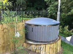 Fully Loaded Fibreglass Wooden Hot Tub Air Or Hydro Bubbles + Led, Wood Fired