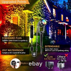 Garden Spot Lights Mains Color Changing Outdoor Spotlight Waterproof 20M Extenda