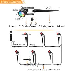 Garden Spot Lights Mains Color Changing Outdoor Spotlight Waterproof 20M Extenda