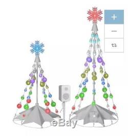 Gemmy Orchestra Of Lights 66 Duo Christmas Tree Speakers LED Color Changing
