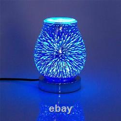Glass 7 Led Colour Changing LED Aroma Diffuser Electric Wax Melt Oil Burner