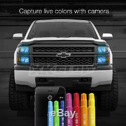 H13 Dual Function LED Headlight Bulbs + Color Changing Devil Eye Smartphone App