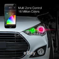 H4 2in1 Bright 6000K LED Headlight Bulbs + Color Changing Devil Eye App Control