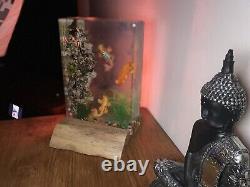 Handmade Epoxy Resin Fish Lamp On Solid Oak Base