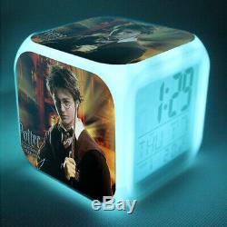 Harry Potter Movie LED 7 Color Change Alarm Clock Touch Light Christmas Gifts OL