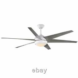 Home Decorators Windward 68 in. White Color Changing LED Matte White Ceiling Fan