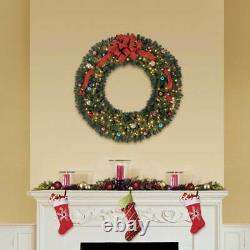 Home Heritage 60 Pre-lit Holiday Christmas Wreath with 300 Color Changing LEDs