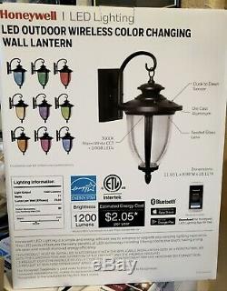Honeywell, LED Outdoor Wireless Bluetooth Color-Changing Dimmable Wall Lantern