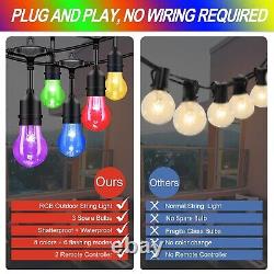 IPStank 96FT Outdoor Patio Lights Color Changing, RGB LED String Lights with
