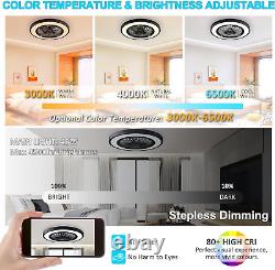 Immver Ceiling Fans with Lights, Remote Control, 6 Wind Speeds, Reversible RGB