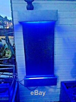 Indoor/outdoor Wall water fall feature With remote LED colour changing lights