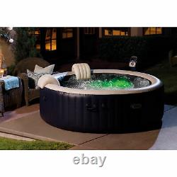 Intex 28409E Inflatable 6 Person Hot Tub Spa with 2 LED Color Changing Lights
