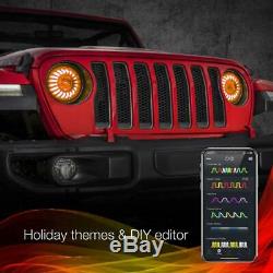 Jeep Wrangler JL Gladiator JT Headlights Bi-LED RGB Color Changing Bluetooth App