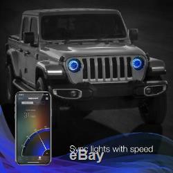 Jeep Wrangler JL Gladiator JT Headlights Bi-LED RGB Color Changing Bluetooth App