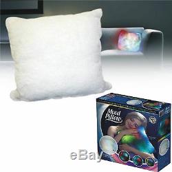 LED 7 Colour Changing Light Up Glow Mood Pillow Soft Cosy Relax Cushion Xmas