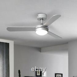 LED Ceiling Fan Light Dimmable with Remote Control Timer 3 Acrylic Blades 42inch