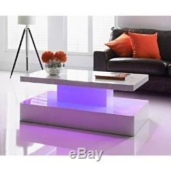 LED Coffee Table In White High Gloss with Colour Changing (Iluminate ur home)