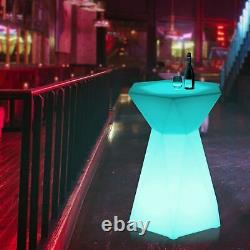 LED Color Light Up Furniture Chairs Bar Stool Ball Cube Bucket Planter Tray Pub
