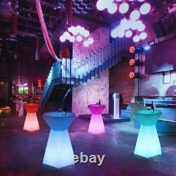 LED Color Light Up Furniture Chairs Bar Stool Ball Cube Bucket Planter Tray Pub