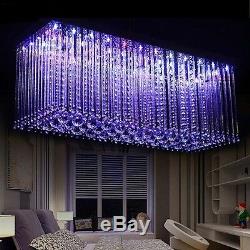 LED Crystal Dining Room Color Changing Chandelier Pendant Lighting with Remote