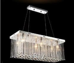 LED Crystal Dining Room Color Changing Chandelier Pendant Lighting with Remote