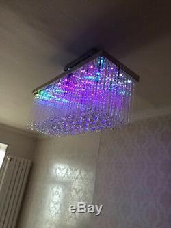 LED Crystal Dining Room Color Changing Chandelier Pendant Lighting with Remote Hot