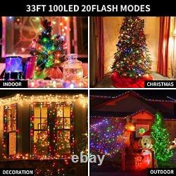 LED Fairy String Lights 33FT 100 LED RGB Color Changing Christmas Tree Lights