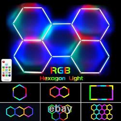 LED Hexagon Garage Light RGB Color Changing 24 Pack for Warehouse Car Detailing