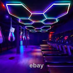 LED Hexagon Garage Light RGB Color Changing 24 Pack for Warehouse Car Detailing