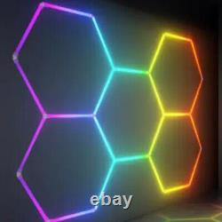 LED Hexagon Garage Light RGB Color Changing 24 Pack for Warehouse Car Detailing