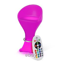 LED Light Up Chair Pub Bar Stool 16 Color Changing Luminous Furniture withFootrest