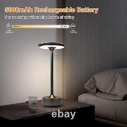 LED Rechargeable Table Lamps, Colour Changing (3000K-6000K) and Dimmable Black