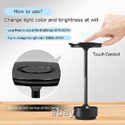 LED Rechargeable Table Lamps, Colour Changing (3000K-6000K) and Dimmable Black