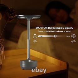 LED Rechargeable Table Lamps, Colour Changing (3000K-6000K) and Dimmable Black