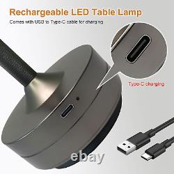 LED Rechargeable Table Lamps, Colour Changing (3000K-6000K) and Dimmable Black