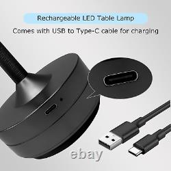 LED Rechargeable Table Lamps, Colour Changing (3000K-6000K) and Dimmable Black