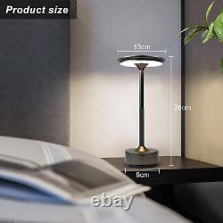 LED Rechargeable Table Lamps, Colour Changing (3000K-6000K) and Dimmable Black