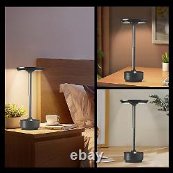 LED Rechargeable Table Lamps, Colour Changing (3000K-6000K) and Dimmable Black